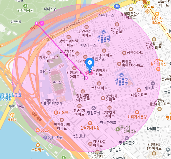 망원 월주차_망원유수지 체육공원 인근 24시 주차장