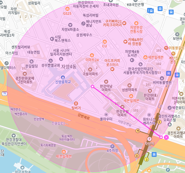 자양역 월주차_4번 출구 인근 이용하기 편리한 곳