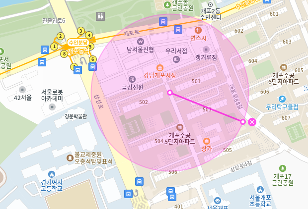 개포동 월주차_개포동역 6번 출구 방향 24시간 월주차장