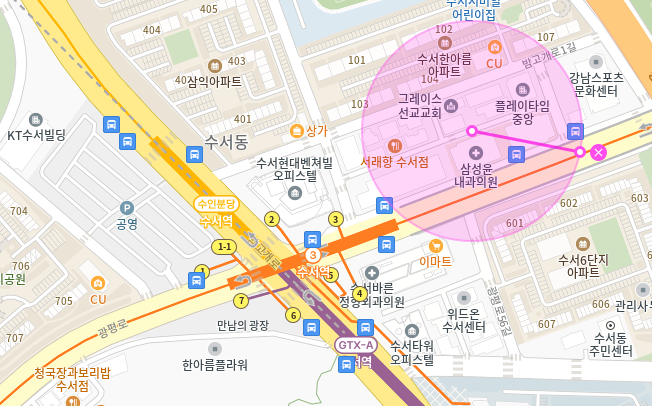 수서동 월주차_수서역 3번 출구 방향 월주차장