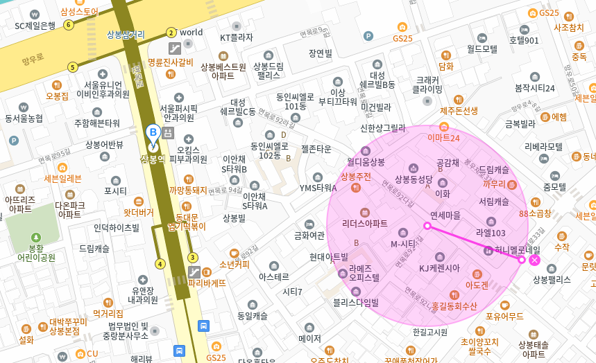 상봉동 월주차_3번 출구 도보 5분 이내에 위치한 24시간 월주차장