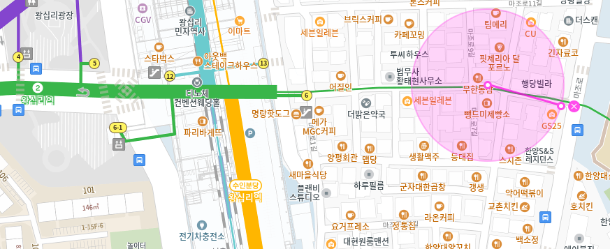 성동구 월주차_왕십리역 6번 출구 방향 나만의 월주차장