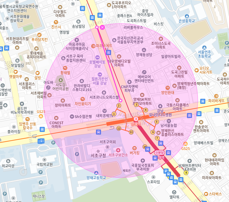 양재역 월주차 양재역 초역세권 월차장 안내