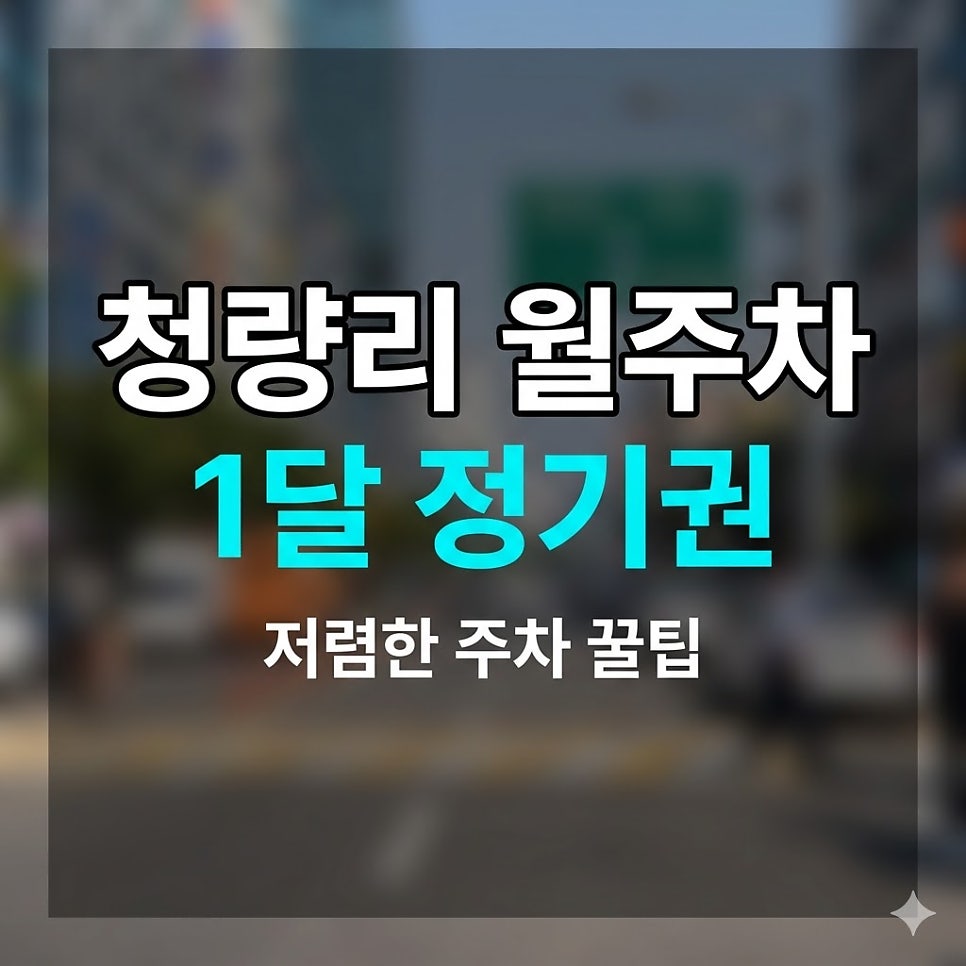 청량리 월주차 저렴하게 하는 법 | 24시간 정기권 꿀팁 대표 이미지