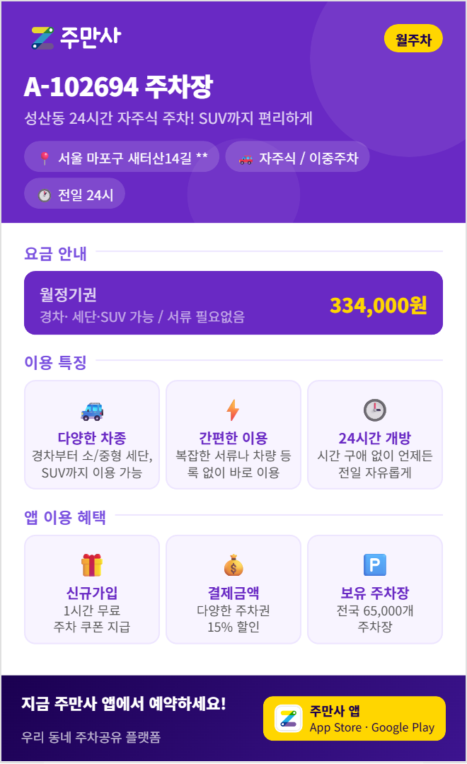 마포구 월주차, 마포구 거주자 우선 주차 신청 팁 & 대기 번호 필요 없는 초가성비 월주차 대안