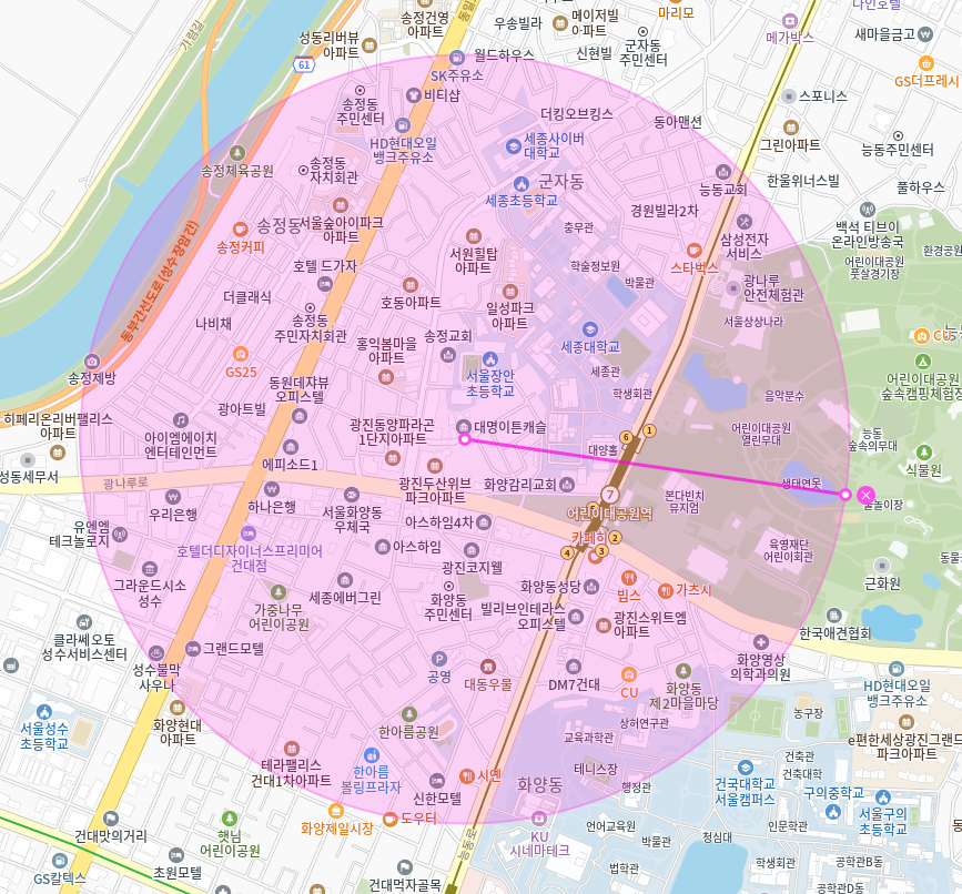 군자동 월주차 / 어린이대공원역,어린이대공원 인근 주차장