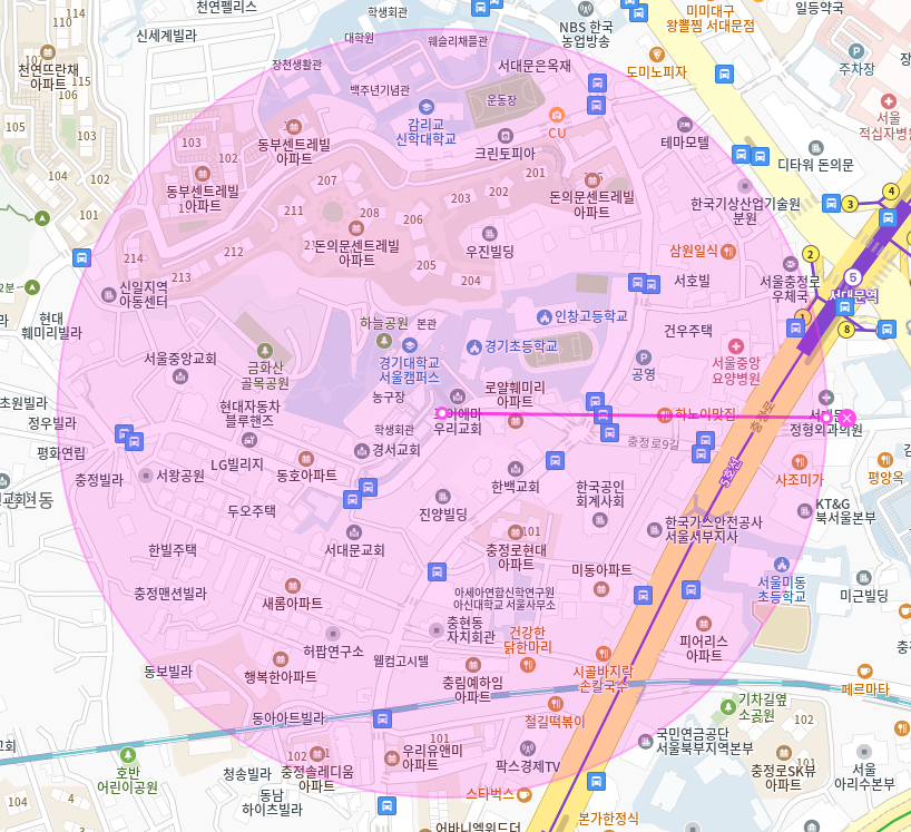 서대문역 월주차 / 경기대 도보 2분 서대문역 도보 7분