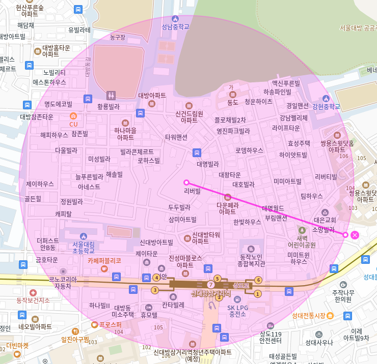 대방동 월주차 / 신대방삼거리역 도보 5분, 용마산 바로 앞