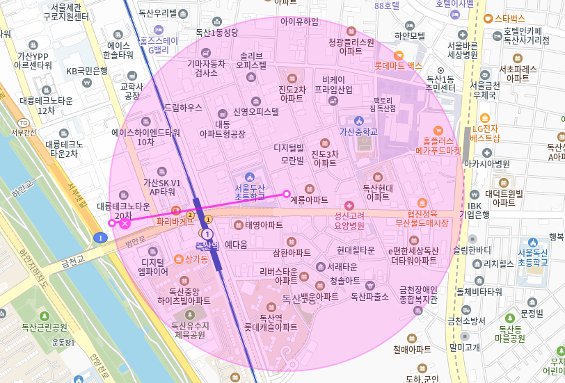 독산동 월주차_독산역 1번 출구 도보 3분거리 단일주차장