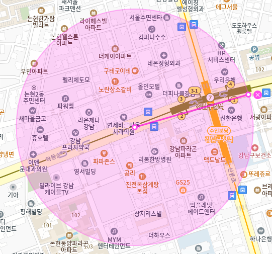 강남구청역 월주차 / 강남구청역 3번출구 도보 1분 단일주차, 지정석