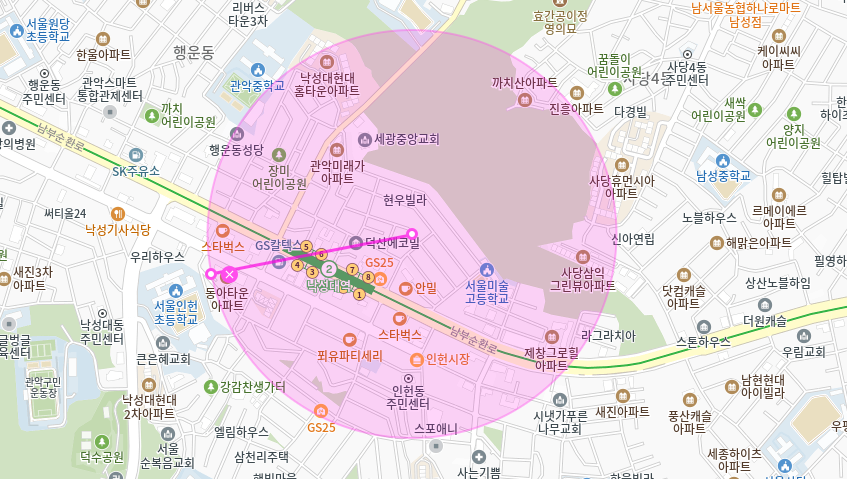 낙성대역 월주차 _ 고려 장군 강감찬이 출생할 때 이곳에 별이 떨어졌다고 해서 지어진 곳에 있는 주차장