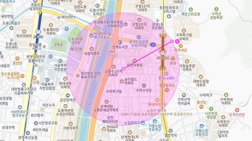 수락산역 월주차 _ 빈자리/단일주차/자주식/전일제/주차장