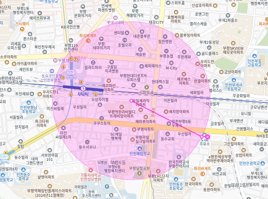 부평역 월주차_ 1번출구 인근 도보 3분거리 단일주차장