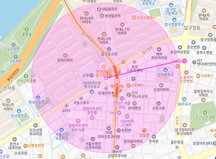 압구정역 월주차_5번출구 도보 1분거리 초역세권 전일제 단일주차장