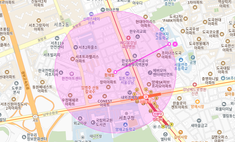 양재역 월주차 _ 1번, 2번 출구에서 가까운 주차장