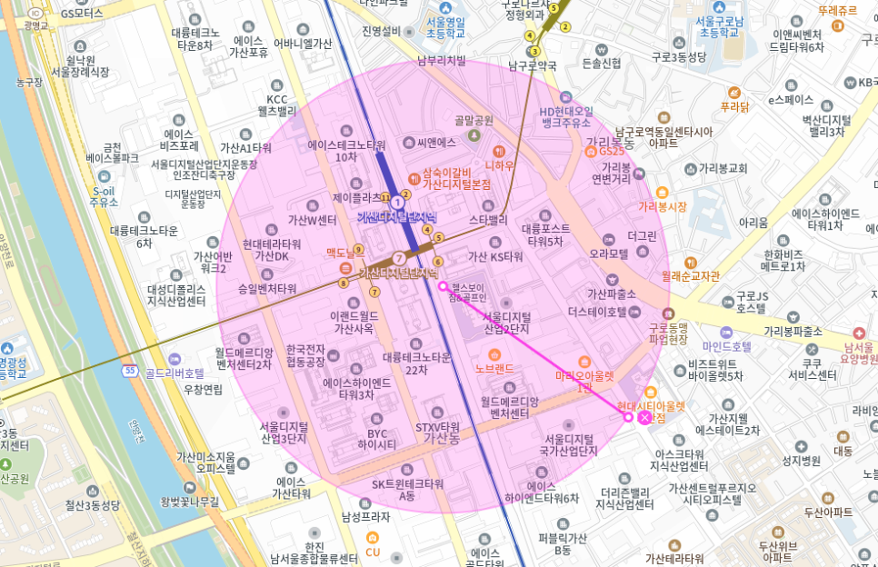 가산 월주차_ 가산디지털단지역 인근 역세권 단일주차장
