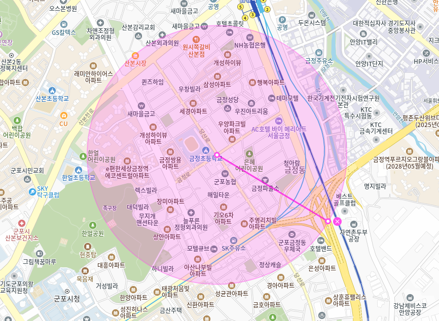 금정역 월주차_ 금정초등학교 인근 단일주차장
