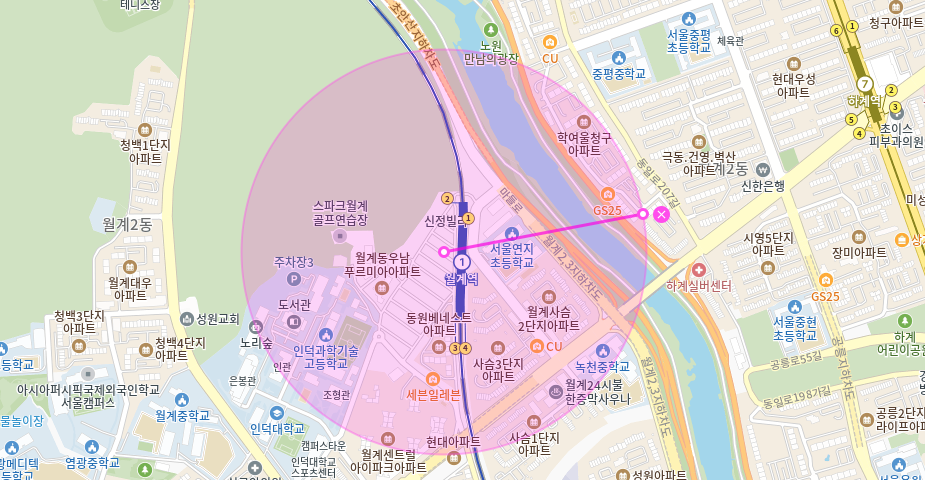 월계역 월주차 _ 지정석/24시간/단일주차/전차종/지정석