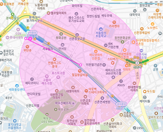 신촌역 월주차_8번출구 도보 5분,역세권,단일주차,자주식