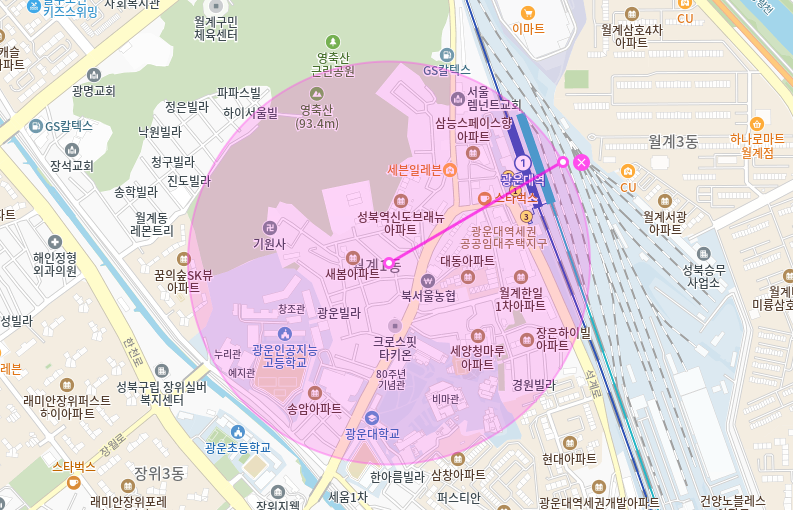 광운대역 월주차 _ 걸어서 4분이면 주차장까지 도착이 가능한 주차장