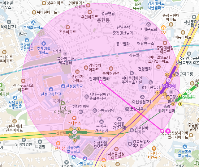 북아현동 월주차_충정로역 7번출구 도보 5분 전일제 자주식 단일주차장