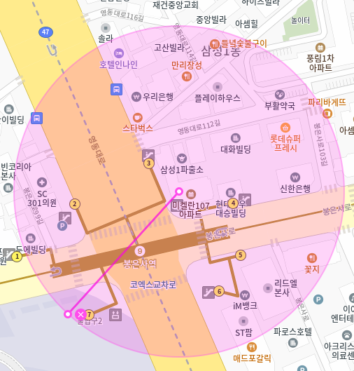 삼성동 월주차 / 봉은사역 3번출구 바로 앞, 초역세권, 기계식주차장, RV차량 가능