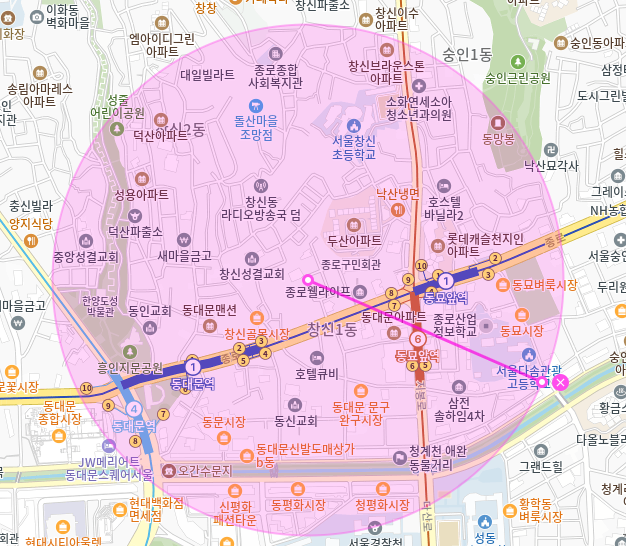 동대문역 월주차_3번출구 도보 2분,역세권,전일제,단일주차장