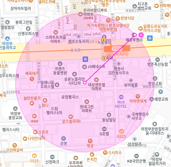 의정부 월주차 / 의정부중앙역 1번출구 도보1분, 역세권, 기계식(RV)차량 주차가능