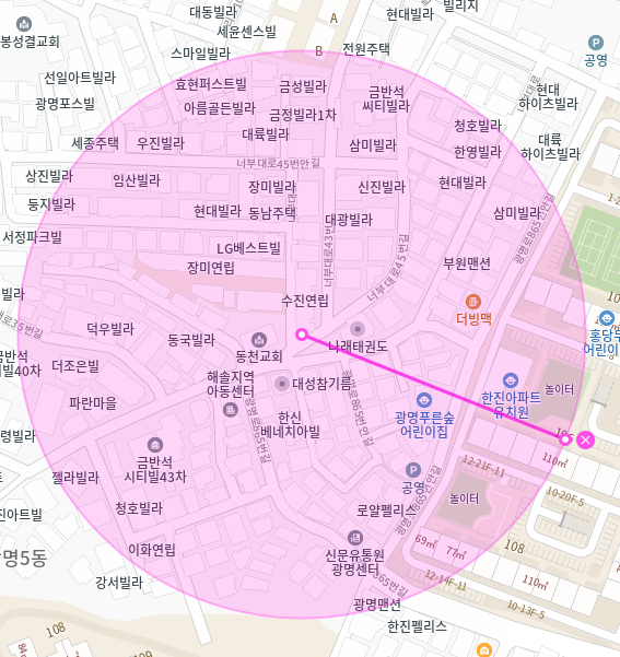 광명시 광명동 월주차 /  광명사거리역 인근, 지정석, 단일주차, 신규 주차장