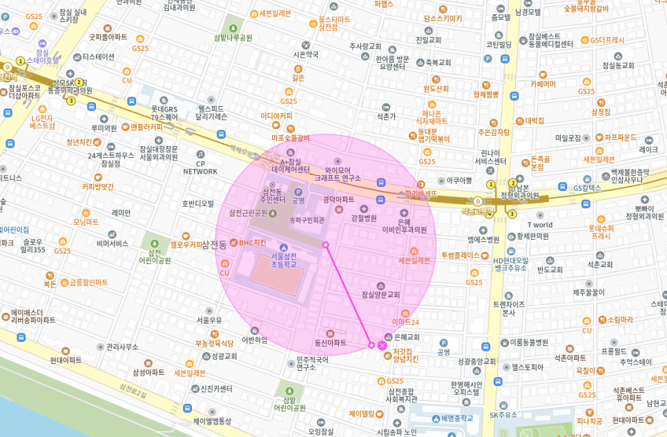 석촌고분역 월주차 | 삼전동 삼전초등학교 인근의 월정기권 주차장