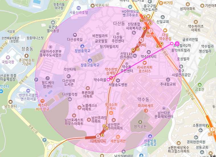 약수동 월주차_4번출구 도보 3분 거리 단일주차장(약수역/신당동)