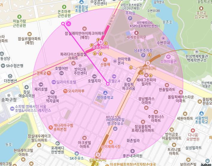 방이동 월주차_지하철역 3개 사이에 위치한 역세권 단일주차장