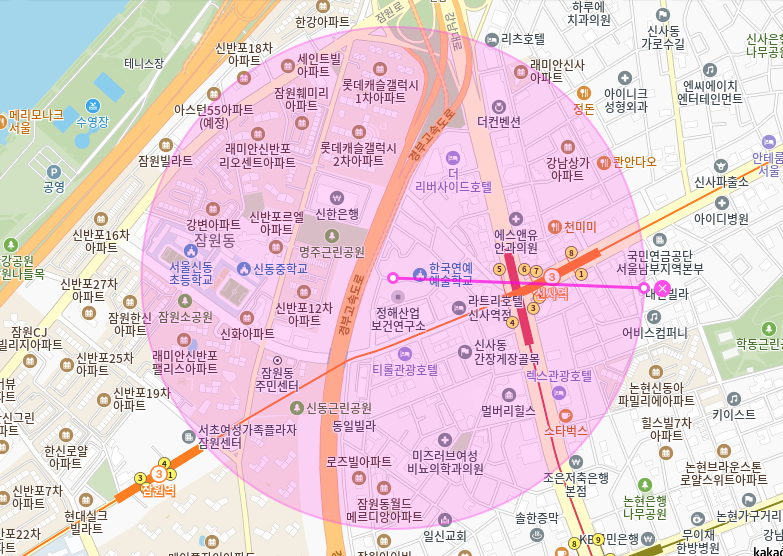 잠원동 월주차_신사역 1번출구 도보 2분거리 역세권 단일주차장