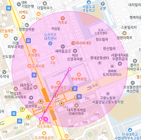 대치동 월주차 / 한티역 도보 1분! 롯데백화점 강남점 인근