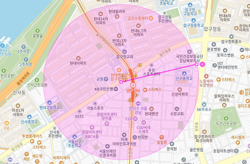 압구정역 월주차_5번출구 도보 1분 초역세권 단일주차장