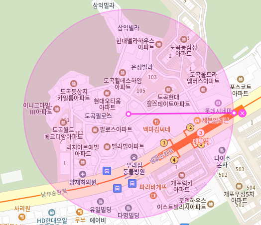도곡동 월주차 / 매봉역 도보 1분 도곡근린공원 인근