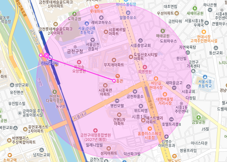 금천구 월주차_금천구청역 인근 전일제 단일주차장