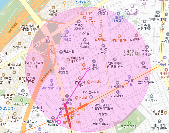 신사동 월주차_신사역 8번출구 도보 4분거리 역세권 단일주차장