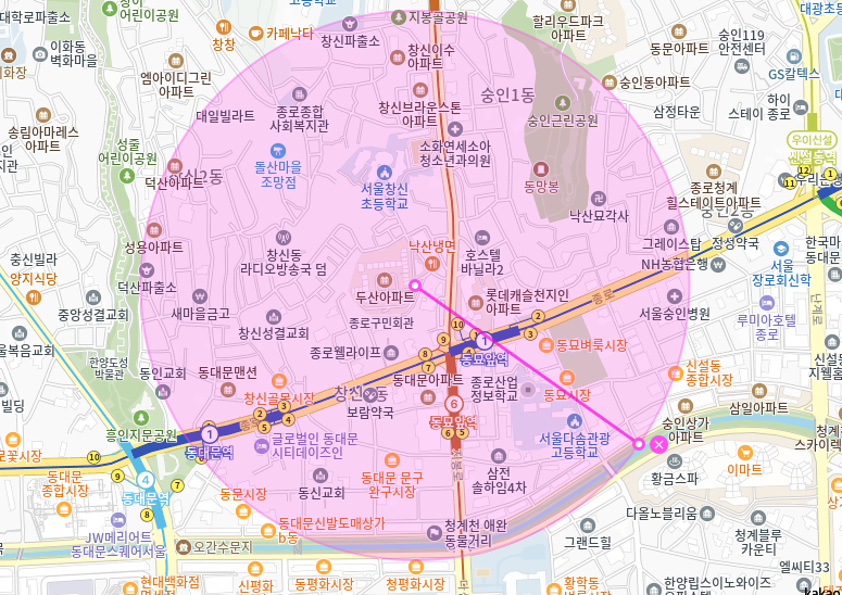 창신동 월주차_동묘앞역 10번출구 도보 1분거리 역세권 단일주차장