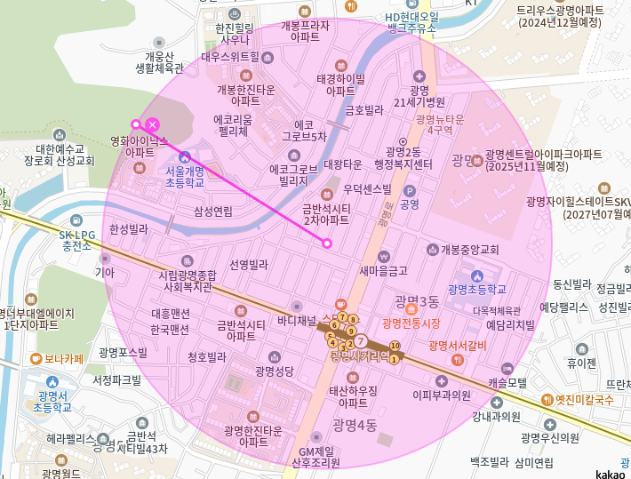 광명사거리 월주차_7번출구 도보 2분거리 역세권 월주차장
