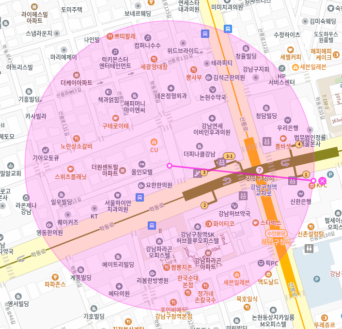 강남 월주차 / 강남구청역 3번출구 도보1분, 지정석,단일주차장, 역세권