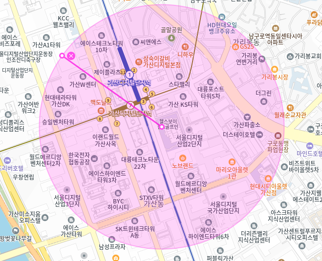 가산디지털단지역 월주차_6번출구 도보 1분 전일제 24시 단일주차