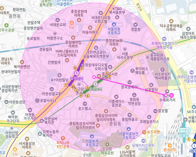 충정로역 월주차_3번출구 도보 1분 초역세권 전일 24시 단일주차