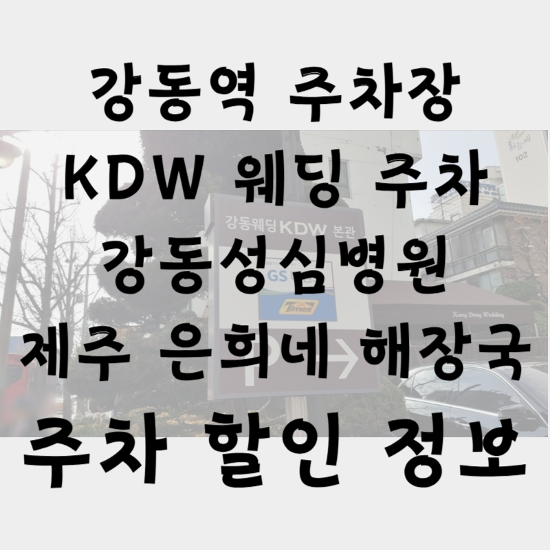 강동역 인근 저렴한 주차장 소개하기_KDW웨딩, 강동성심병원 주차 할인 정보 대표 이미지