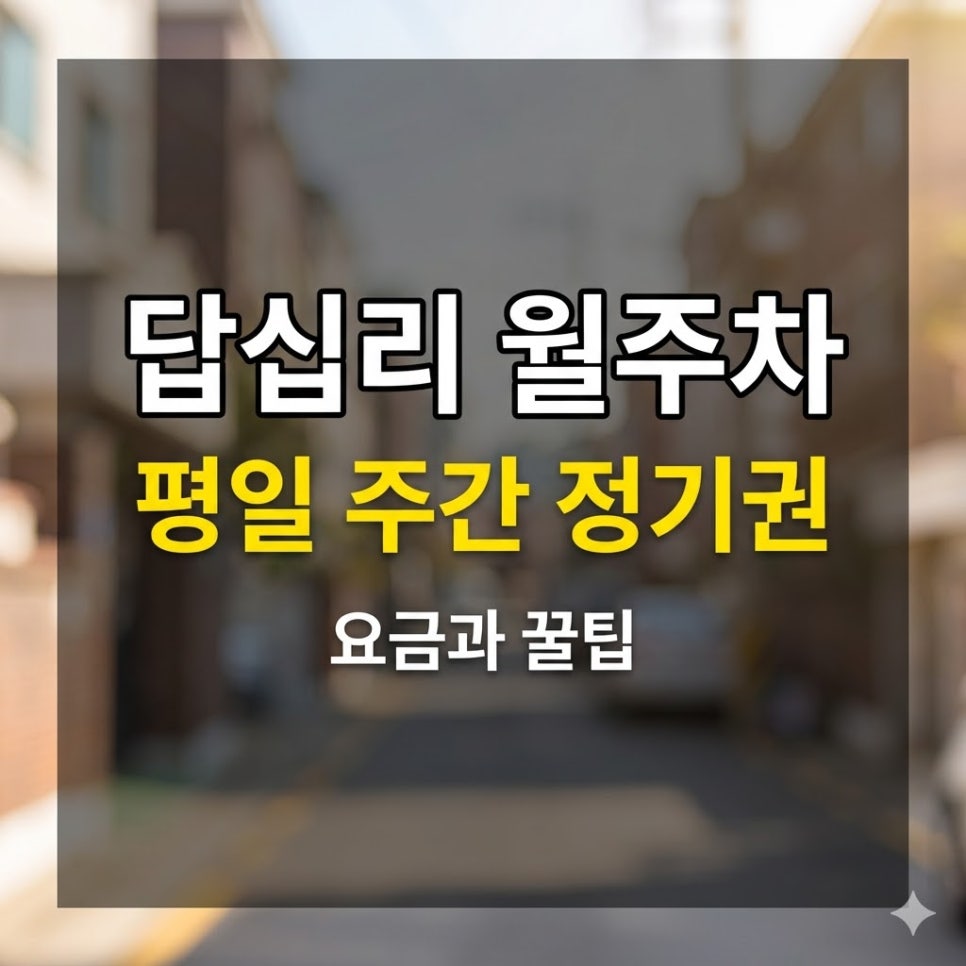 답십리 월주차 저렴하게 하는 법 | 평일 주간 정기권 요금과 꿀팁까지 대표 이미지