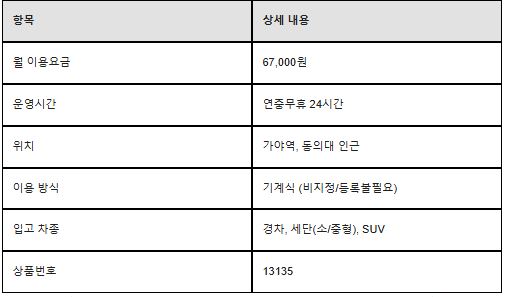 가야동 월주차 | 비탈길 긁힘 걱정 끝! 6만 원대 24시간 안전한 기계식 주차장