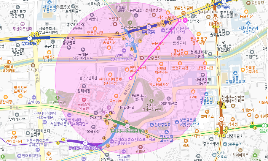 동대문역 월주차_8번 출구 도보 2분 거리 단일주차장