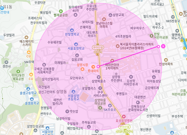 삼양동 월주차_삼양역 1출 도보 1분 거리 단일 주차장