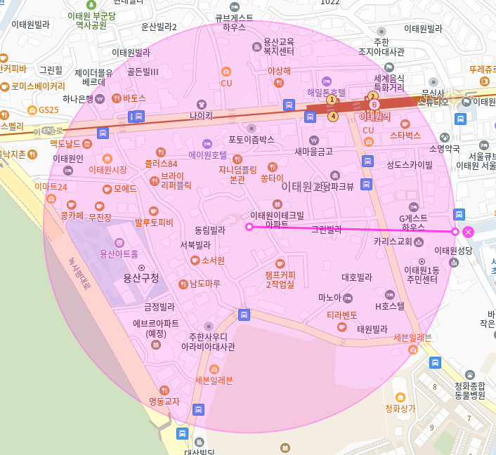이태원역 월주차 / 이태원 도보3분, 용산구청 바로 앞