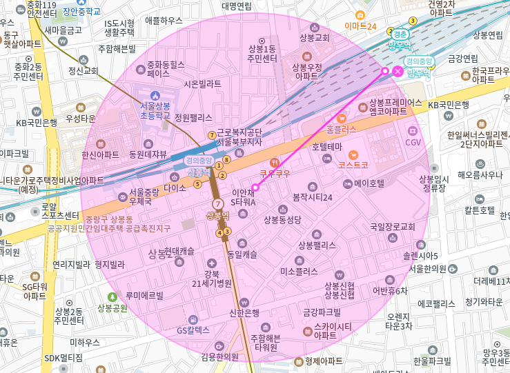 상봉동 월주차_상봉역 1번출구 도보 1분거리 초역세권 월주차장